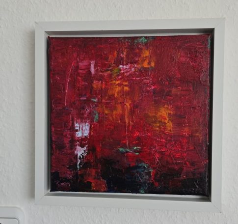 Kleines Abstraktes Bild in Rot