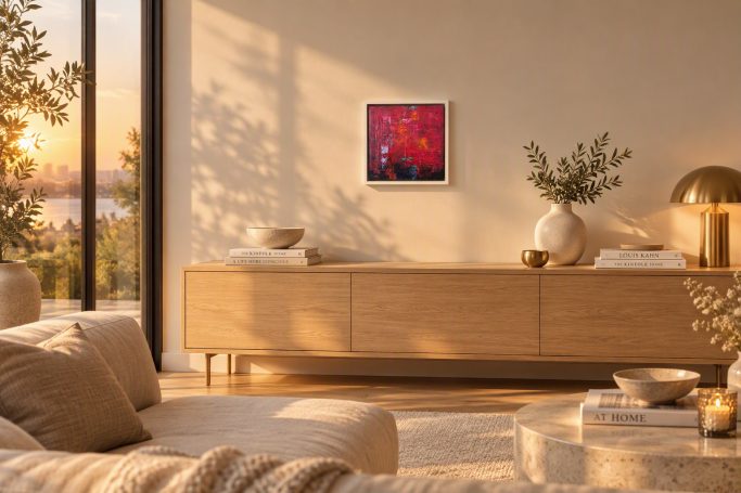 Kleines Abstraktes Bild in Rot